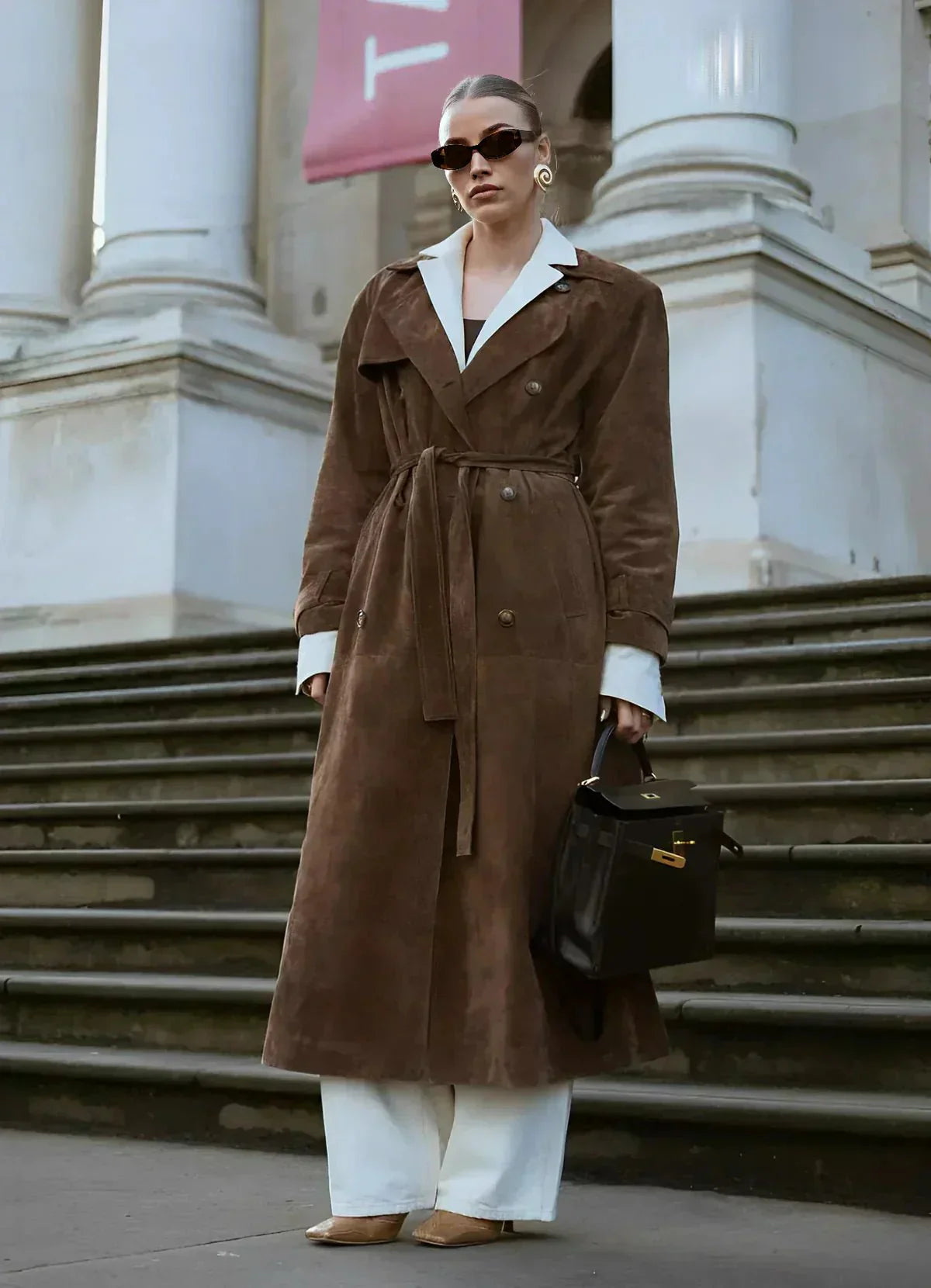 Gabardina para mujer efecto ante - Isola