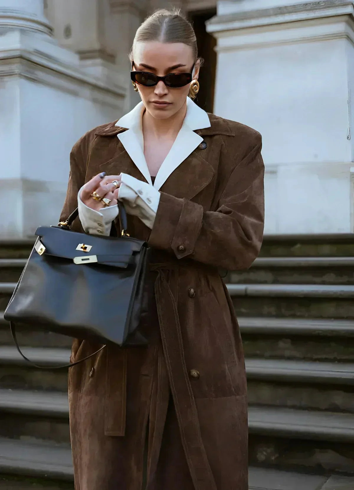 Gabardina para mujer efecto ante - Isola