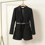 Blazer entallada de mujer con cinturón clásico elegante - Mila