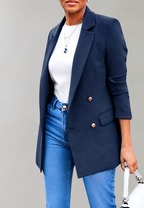 Blazer largo mujer doble botonadura solapas - Greta