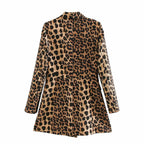 Blazer largo para mujer con estampado de leopardo - Luise