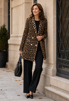 Blazer largo para mujer con estampado de leopardo - Luise