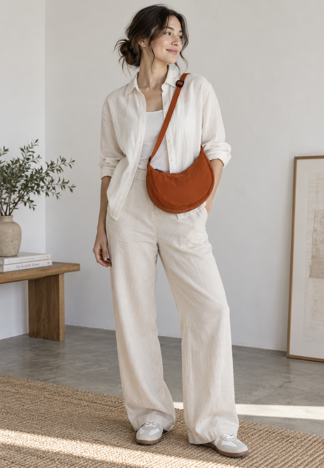 Bolso bandolera mujer nylon media luna correa ajustable - Nerea