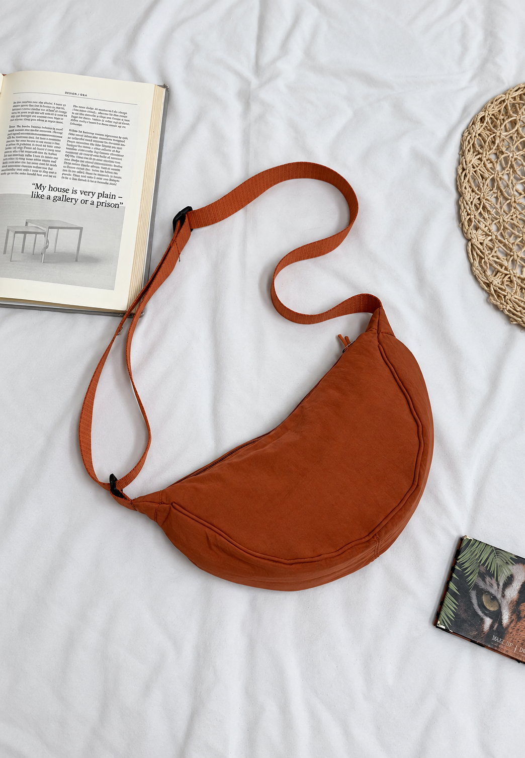 Bolso bandolera mujer nylon media luna correa ajustable - Nerea