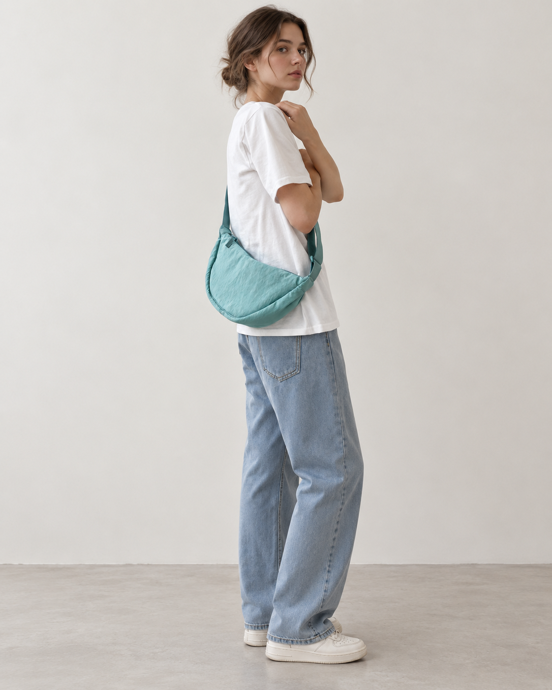 Bolso de hombro mujer curvado correa regulable - Clémence