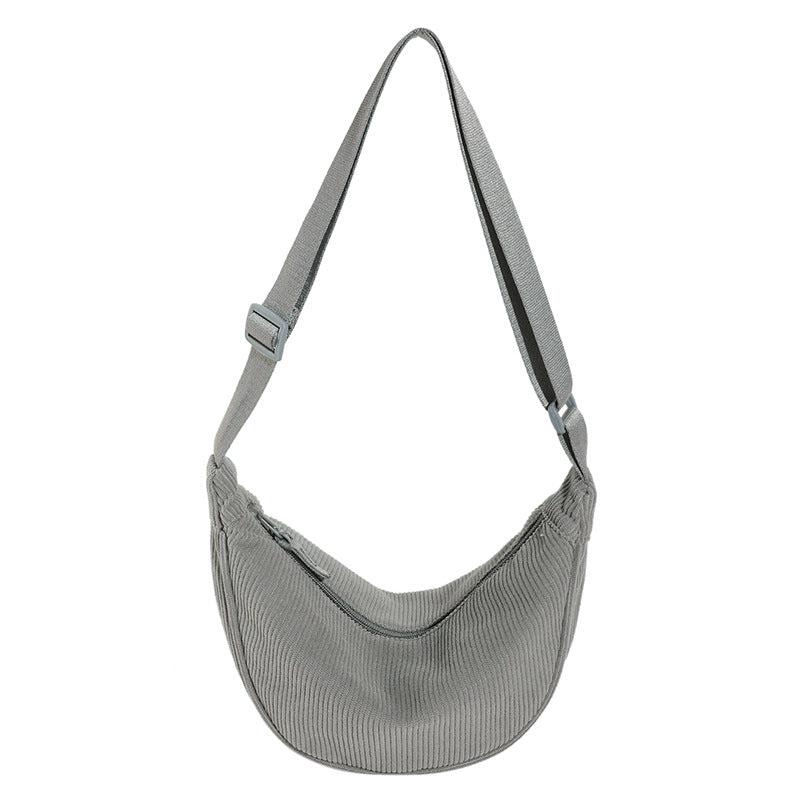 Bolso hombro mujer media luna textura acanalada - Violette