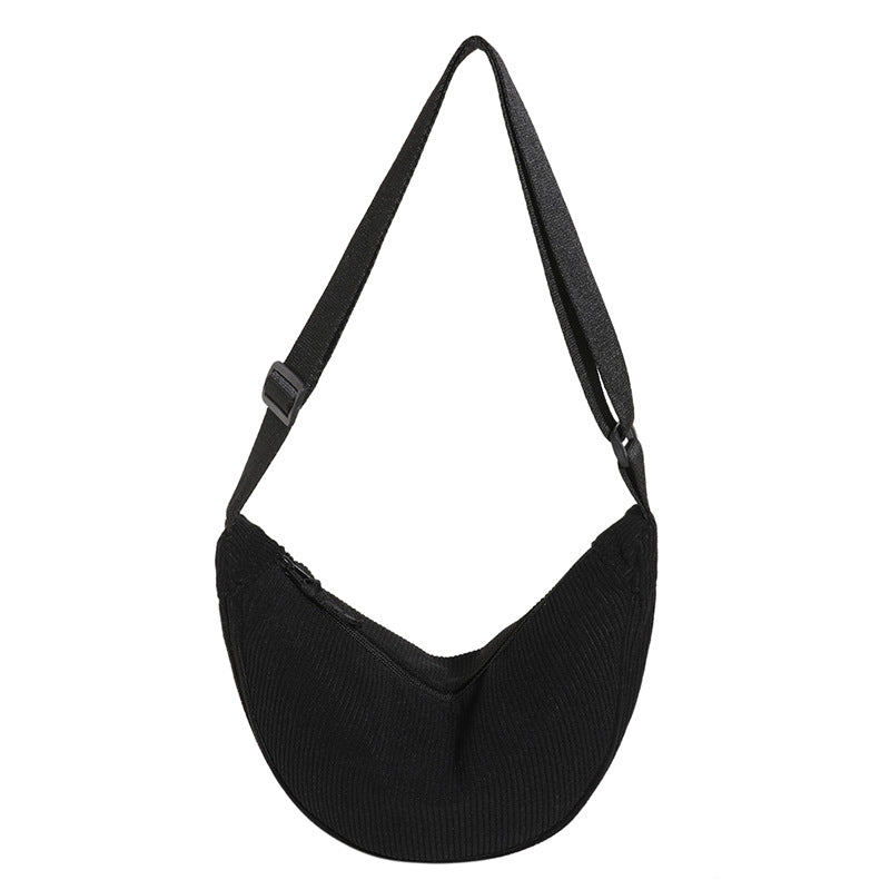Bolso hombro mujer media luna textura acanalada - Violette