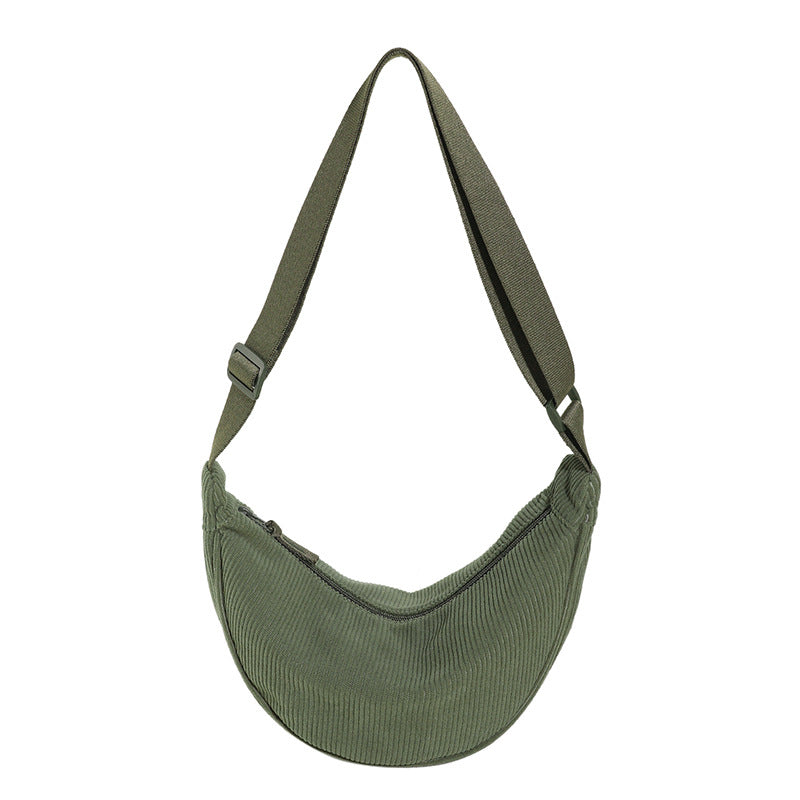 Bolso hombro mujer media luna textura acanalada - Violette