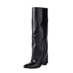 Botas altas mujer caña ancha tacón bloque - Yvette