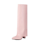 Botas altas mujer caña ancha tacón bloque - Yvette