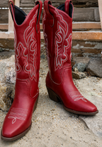 Botas cowboy mujer caña alta bordados tacón ancho - Klara