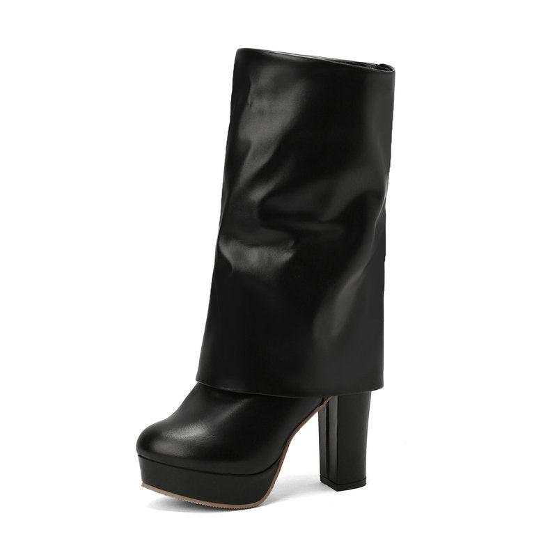 Botas mujer plataforma tacón bloque caña media - Sabine