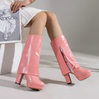 Botas mujer plataforma tacón bloque caña media - Sabine