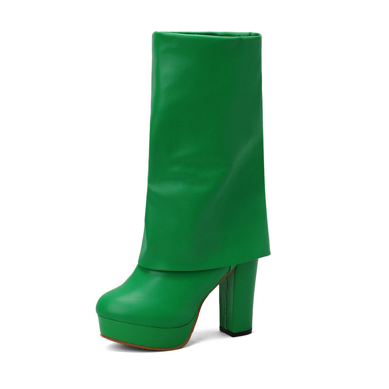Botas mujer plataforma tacón bloque caña media - Sabine