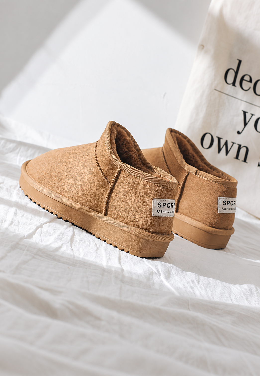 Botines planos de invierno efecto ante - Nolia