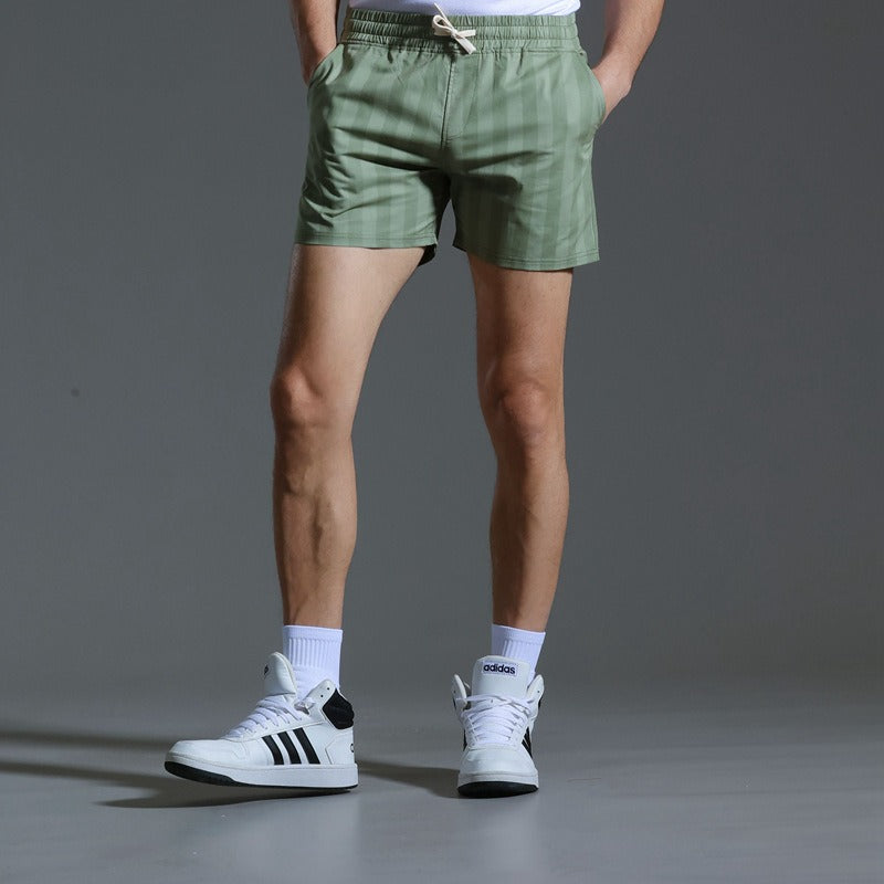 Pantalones cortos para hombre de poliéster con rayas verticales estilo deportivo - Julián