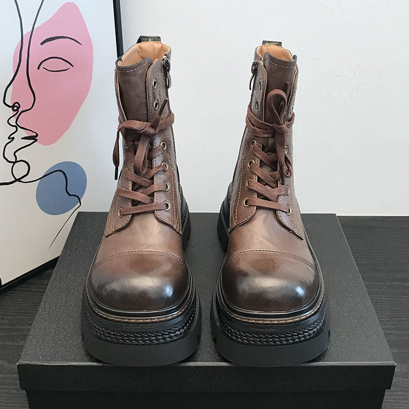 Botas cortas para mujer con suela robusta y cierre lateral - Elviora