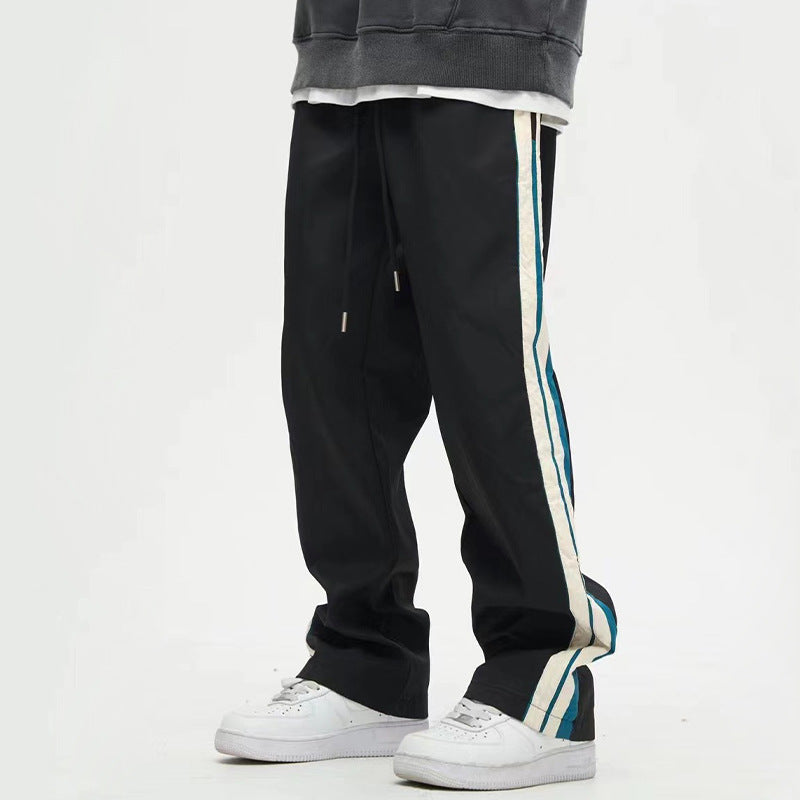 George - Pantalón recto drapeado de pierna ancha para hombre