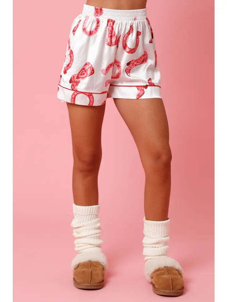 Conjunto de pijama satinado para mujer con camisa y shorts - Varelia