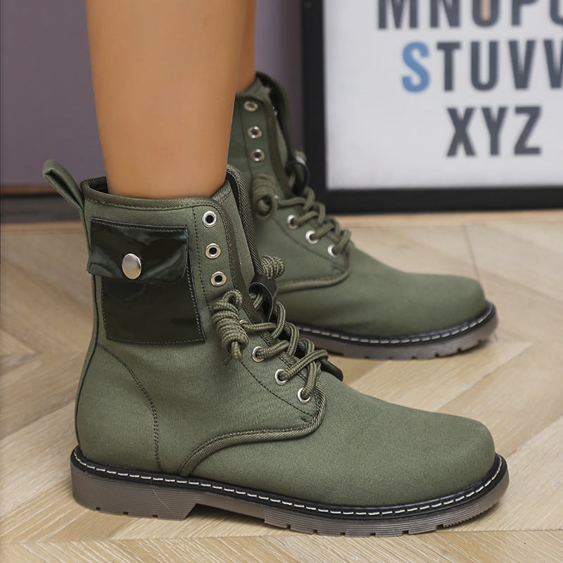 Botas para mujer de estilo urbano con cordones - Naelis
