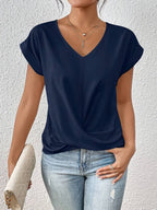 Leslie - Camiseta casual de manga corta para mujer