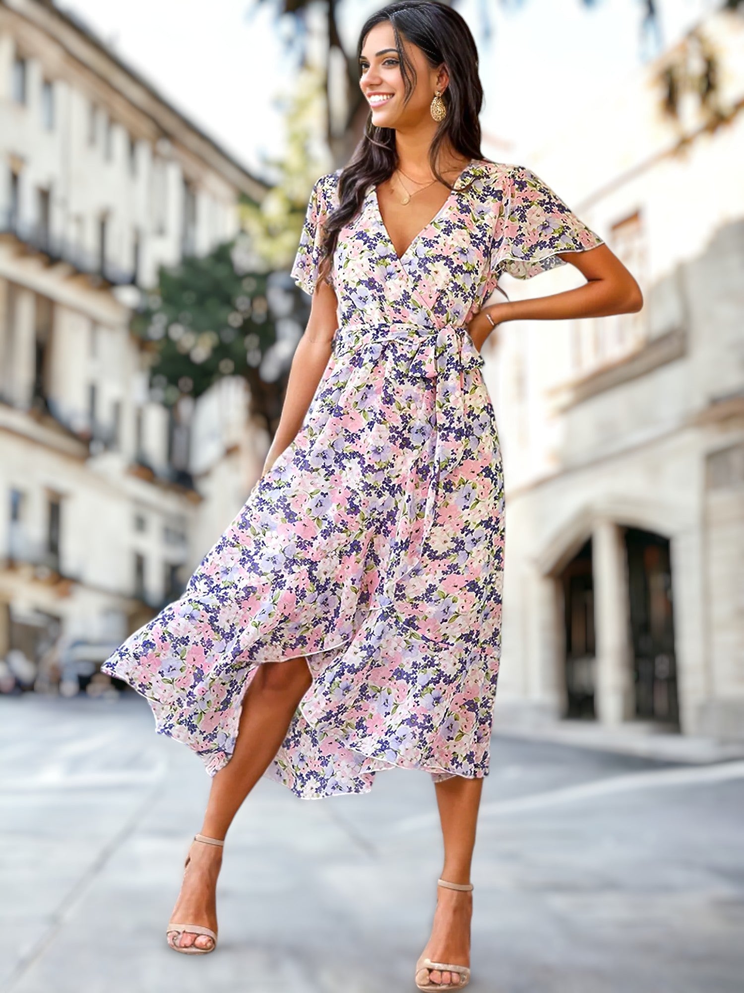 Kaly - Vestido bohemio estampado de flores
