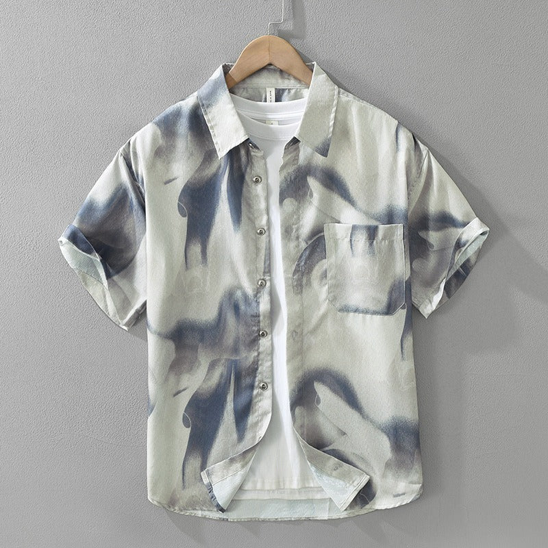 Camisa casual hombre estampado abstracto corte regular - Mateo