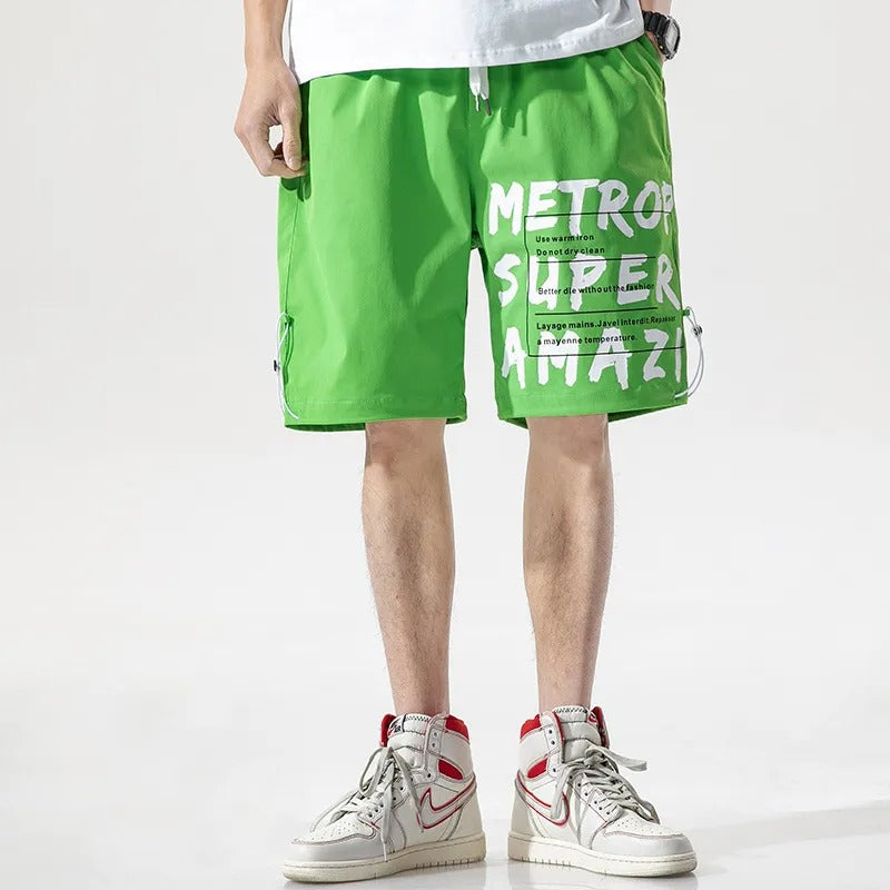 Pantalones cortos para hombre de algodón gráfico estilo urbano - Damián
