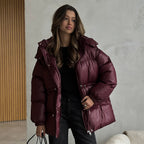 Abrigo para mujer acolchado con capucha ajustable - Elissea