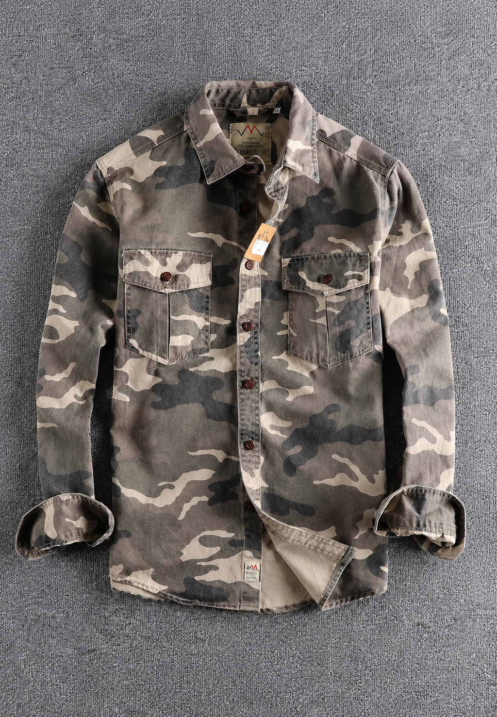 Camisa camuflaje hombre manga larga bolsillo pecho - Orsen
