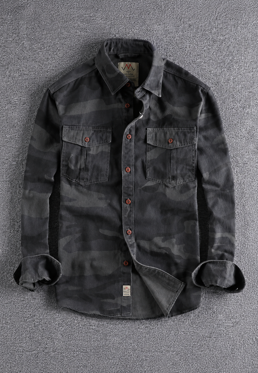 Camisa camuflaje hombre manga larga bolsillo pecho - Orsen