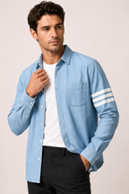 Camisa vaquera para hombre de manga larga con bolsillo - Lennart
