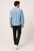 Camisa vaquera para hombre de manga larga con bolsillo - Lennart