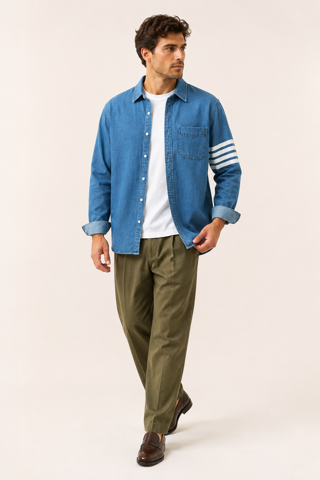 Camisa vaquera para hombre de manga larga con bolsillo - Lennart