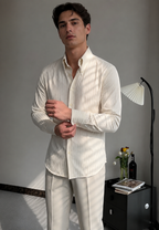 Camisa de manga larga con textura de rayas - Matteo