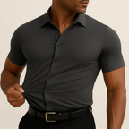 Camisa lisa de manga corta para hombre - Clemens