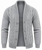 Cárdigan hombre punto trenzado cuello chal botones - Gauthier