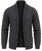 Cárdigan hombre punto trenzado cuello chal botones - Gauthier
