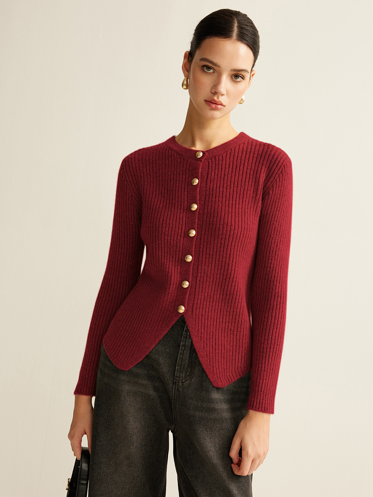 Cárdigan de punto para mujer con botones dorados - Svea