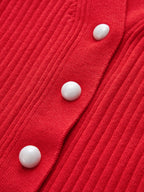 Cárdigan de punto acanalado con botones para mujer - Hedda