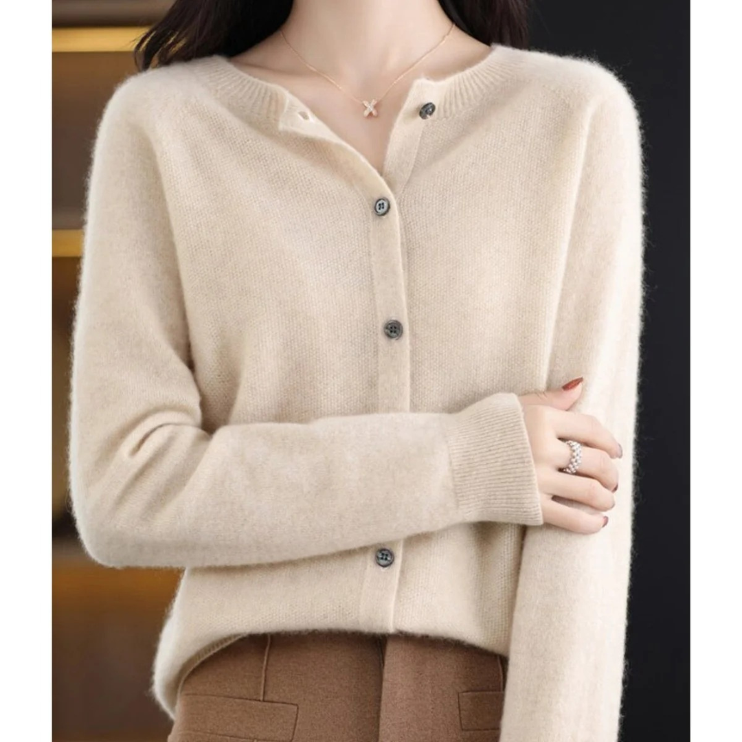 Cárdigan mujer cuello redondo botones delanteros - Lauffy