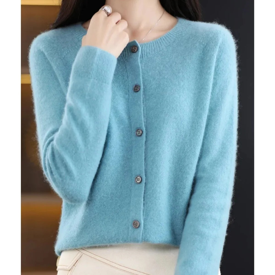 Cárdigan mujer cuello redondo botones delanteros - Lauffy