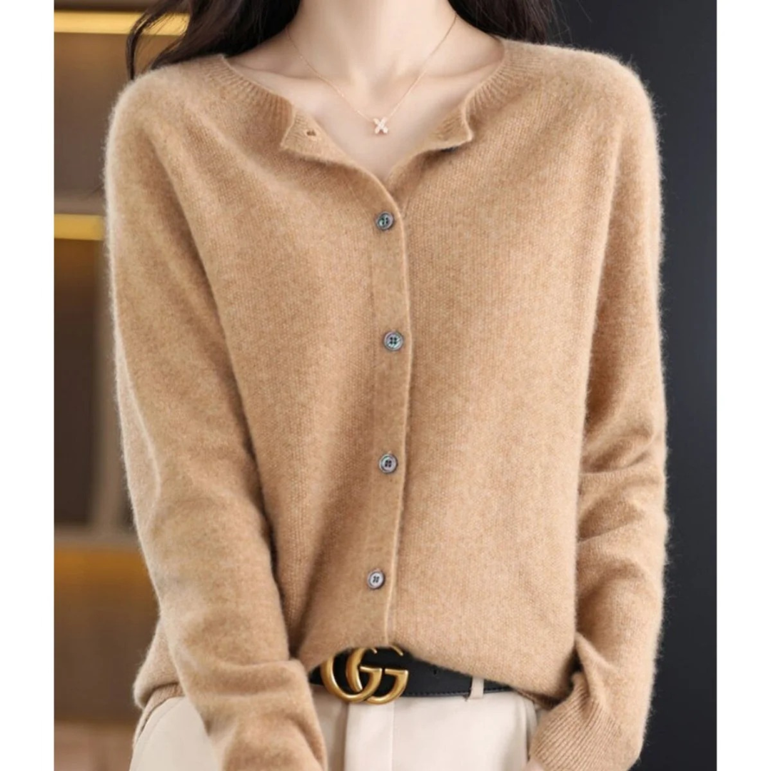 Cárdigan mujer cuello redondo botones delanteros - Lauffy