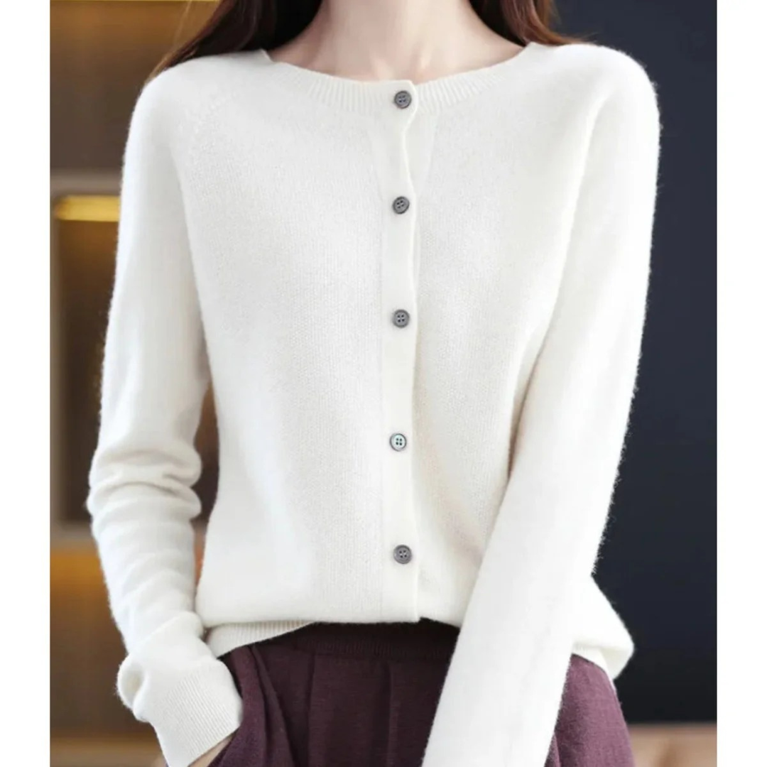 Cárdigan mujer cuello redondo botones delanteros - Lauffy