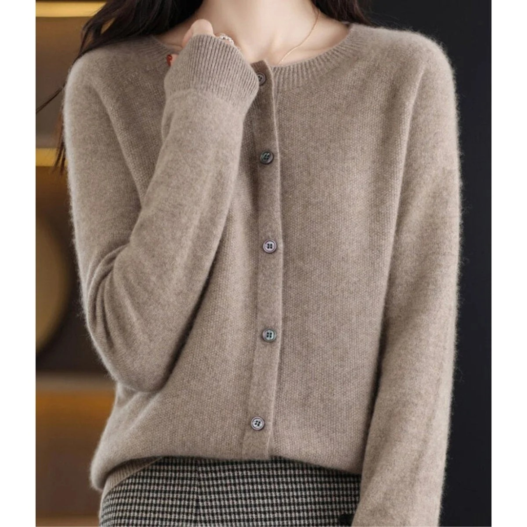 Cárdigan mujer cuello redondo botones delanteros - Lauffy