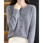 Cárdigan mujer cuello redondo botones delanteros - Lauffy