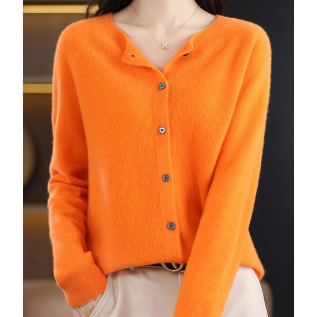 Cárdigan mujer cuello redondo botones delanteros - Lauffy