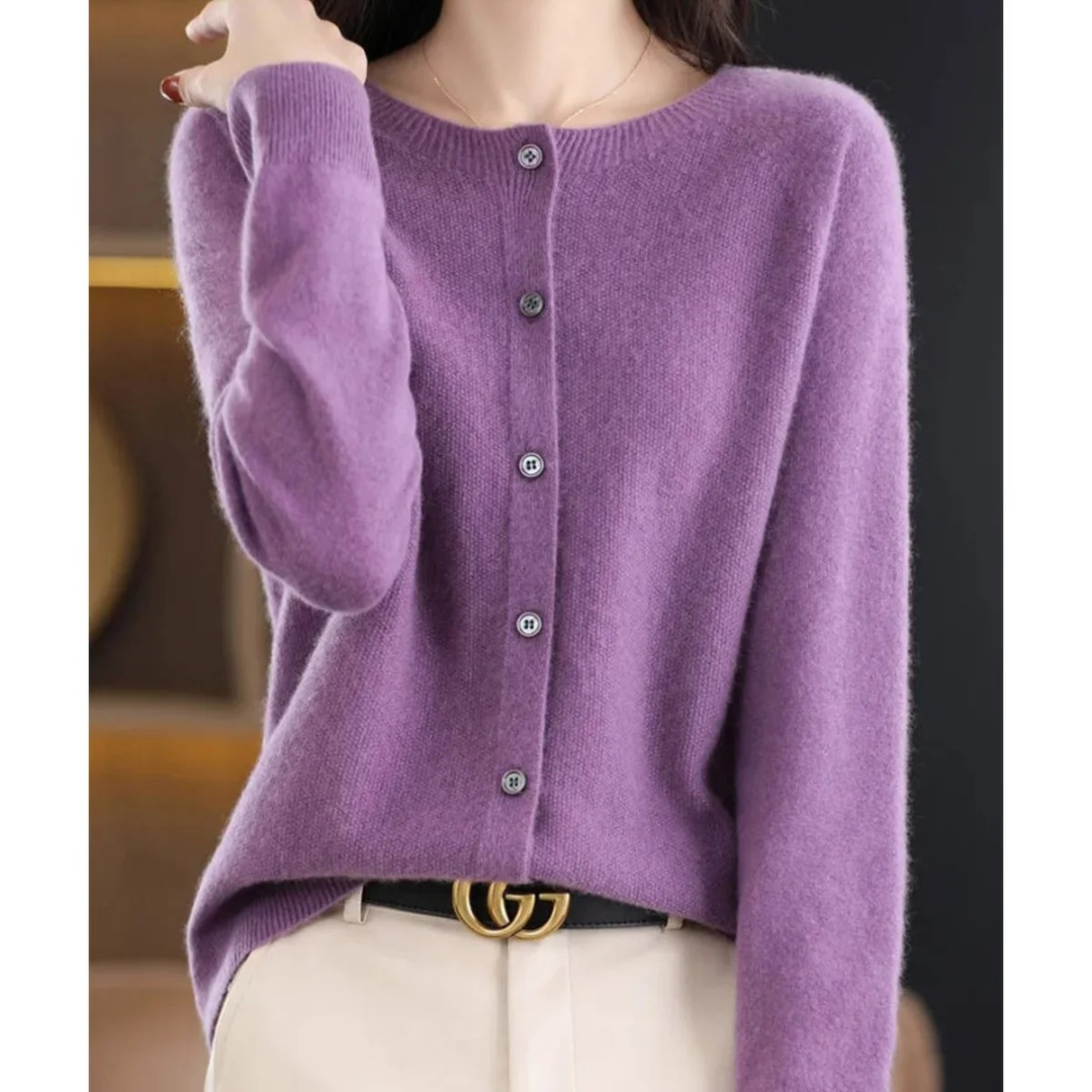 Cárdigan mujer cuello redondo botones delanteros - Lauffy