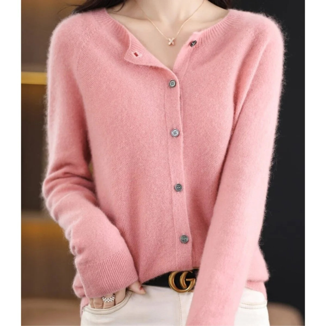 Cárdigan mujer cuello redondo botones delanteros - Lauffy
