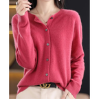 Cárdigan mujer cuello redondo botones delanteros - Lauffy